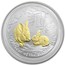 2011 Australia 1 oz Silver Rabbit BU (Gilded, w/Box & COA)
