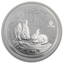 2011 Australia 2 oz Silver Year of the Rabbit BU