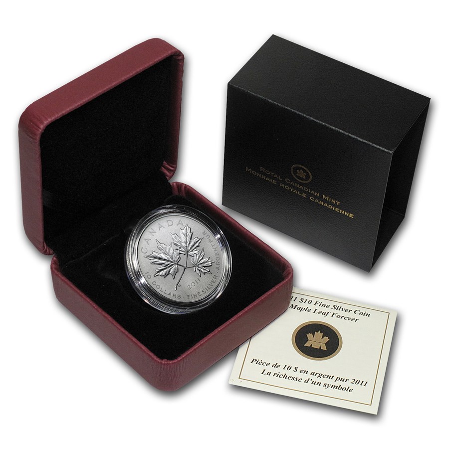 2011 Canada 1/2 oz Silver $10 Maple Leaf Forever (w/Box & COA)