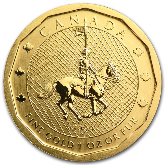 2011 Canada 1 oz Gold Mountie Maple Leaf .99999 BU (No Assay)