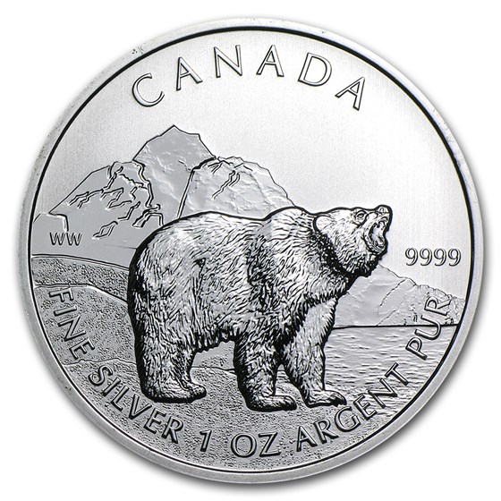 2011 Canada 1 oz Silver Wildlife Series Grizzly RCM 2011 Canada 1 oz Silver Wildlife Series Grizzly RCM