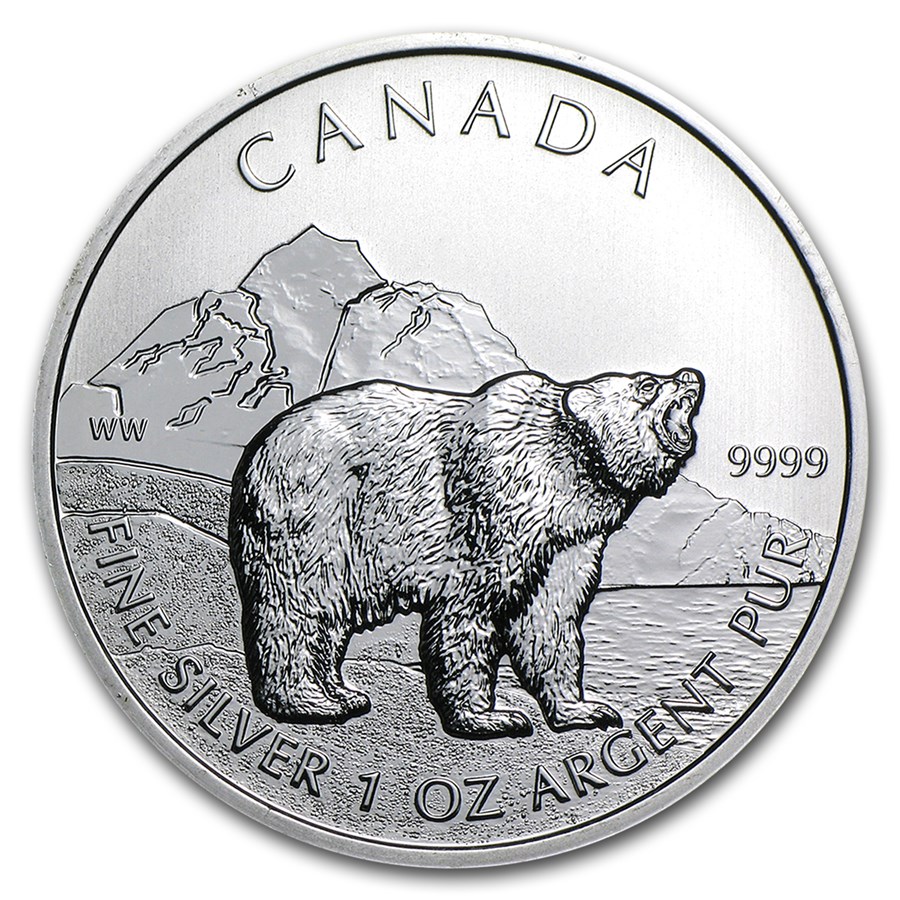 2011 Canada 1 oz Silver Wildlife Series Grizzly