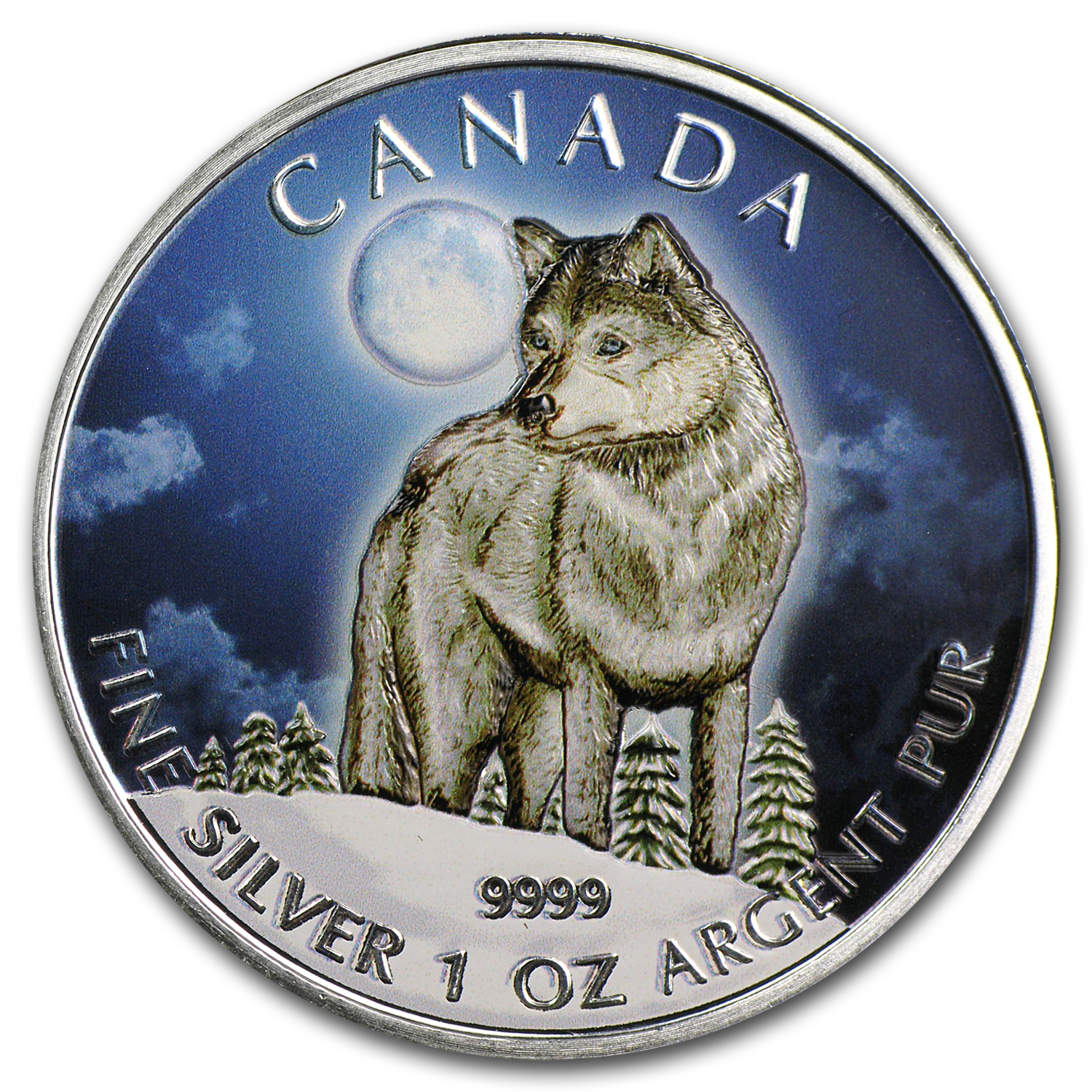Buy 2011 Canada 1 oz Silver Wildlife Series Wolf (Full Color) | APMEX