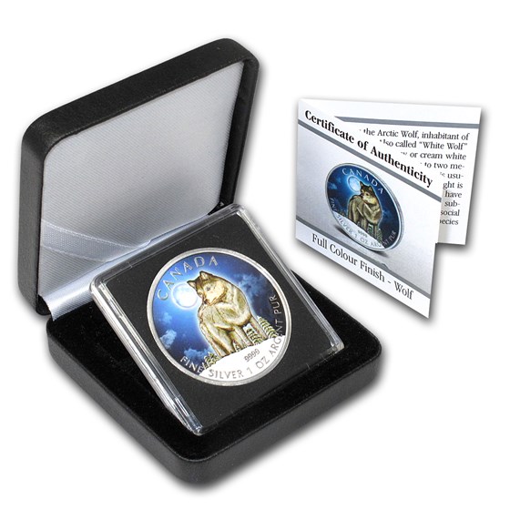 2011 Canada 1 oz Silver Wildlife Series Wolf (Full Color) 2011 Canada 1 oz Silver Wildlife Series Wolf (Full Color)