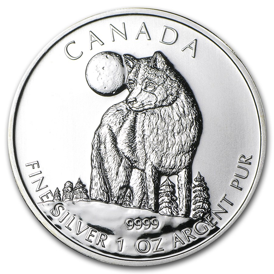 2011 Canada 1 oz Silver Wildlife Series Wolf