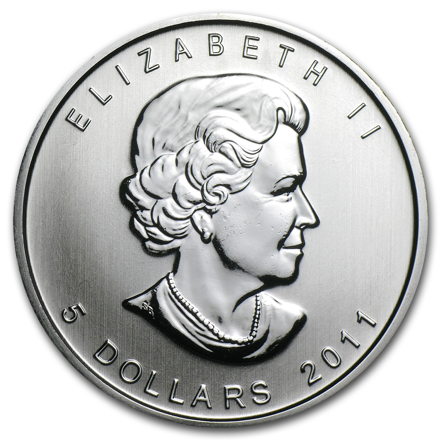 ★メイプルリーフ銀貨2011★ 2011年メイプルリーフ銀貨5枚セット カナダ 5ドル 純銀貨 エリザベス2