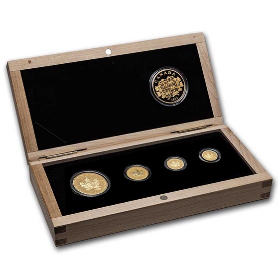 2011 Canada Gold Maple Leaf 4-Coin + Silver Medallion Set 2011 Canada Gold Maple Leaf 4-Coin + Silver Medallion Set