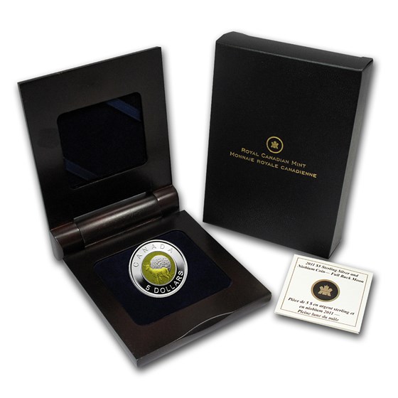 2011 Canada Silver & Niobium $5 Full Buck Moon (w/Box & COA)