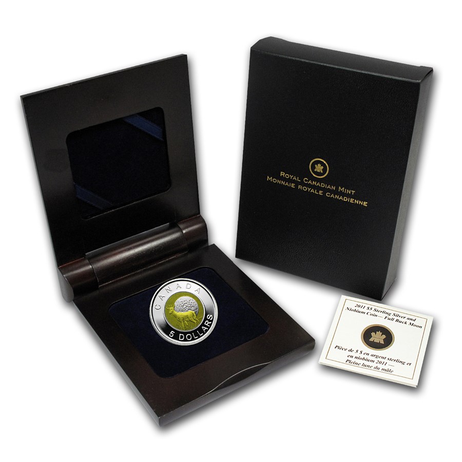 2011 Canada Silver & Niobium $5 Full Buck Moon (w/Box & COA)