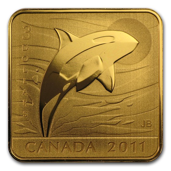 2011 Canada Silver Wildlife Conservation Orca Whale (Gilded)