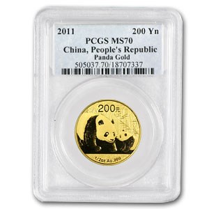 2011 China 1/2 oz Gold Panda MS-70 PCGS