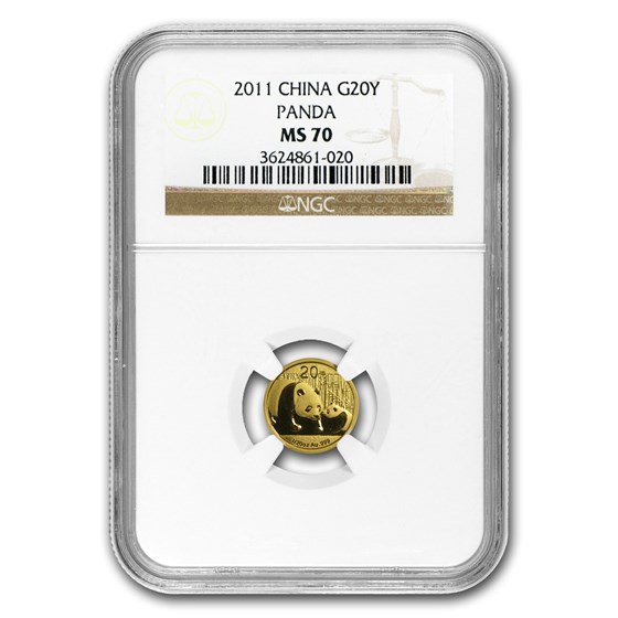 2011 China 1/20 oz Gold Panda MS-70 NGC 2011 China 1/20 oz Gold Panda MS-70 NGC