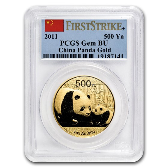 2011 China 1 oz Gold Panda Gem BU PCGS (FirstStrike®) 2011 China 1 oz Gold Panda Gem BU PCGS (FirstStrike®)