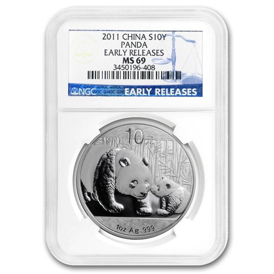 2011 China 1 oz Silver Panda MS-69 NGC (Early Releases) 2011 China 1 oz Silver Panda MS-69 NGC (Early Releases)