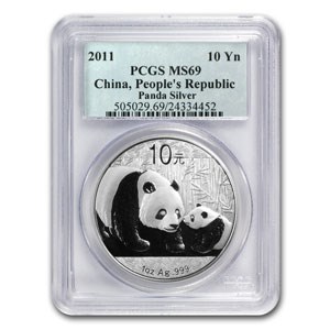 2011 China 1 oz Silver Panda MS-69 PCGS 2011 China 1 oz Silver Panda MS-69 PCGS