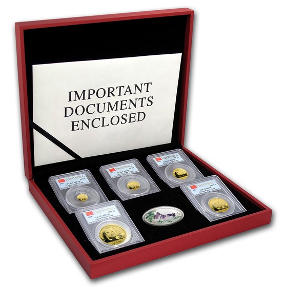 2011 China 5-Coin Gold Panda Prestige Set MS-70 PCGS (FS) 2011 China 5-Coin Gold Panda Prestige Set MS-70 PCGS (FS)