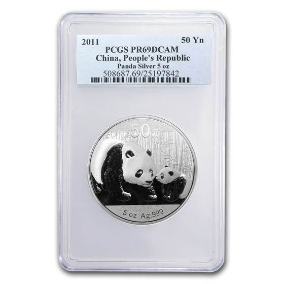 2011 China 5 oz Silver Panda PR-69 PCGS 2011 China 5 oz Silver Panda PR-69 PCGS