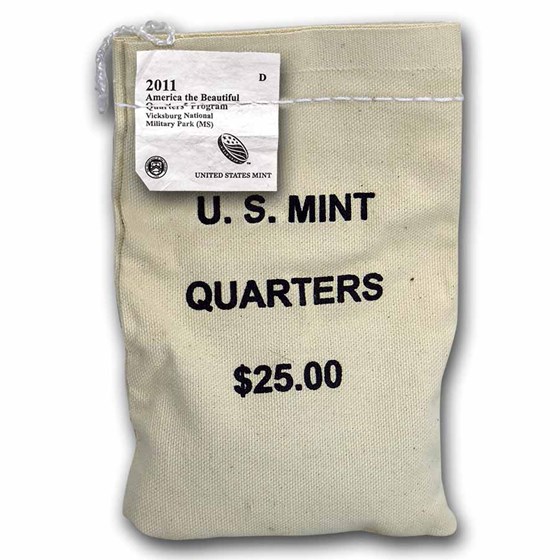 2011-D ATB Quarter Vicksburg National $25 Sealed Mint Bag