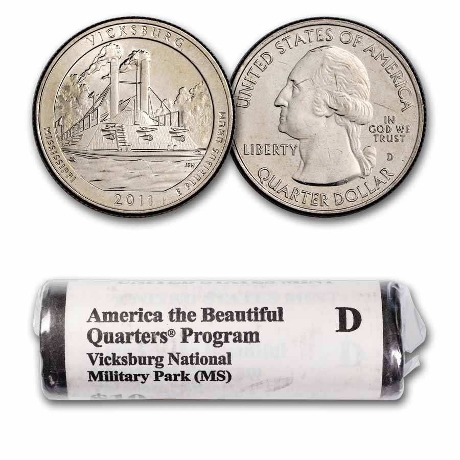 2011-D ATB Quarter Vicksburg National Military 40-Coin Roll BU