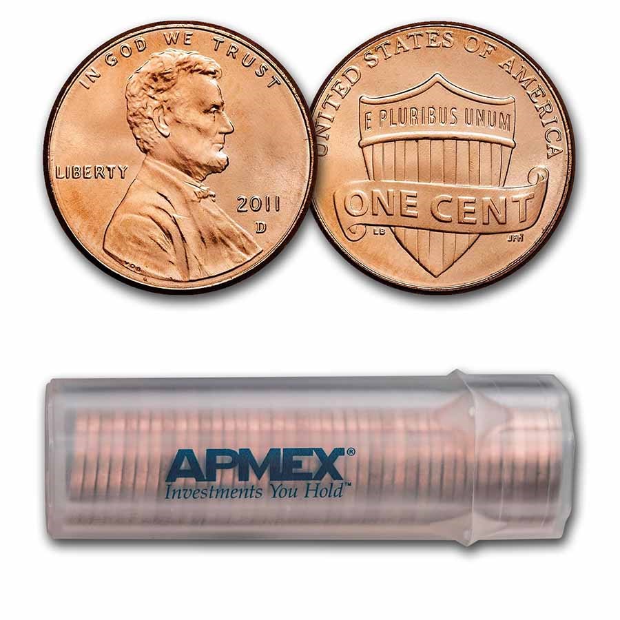 2011-D Lincoln Cent 50-Coin Roll BU