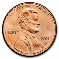 2011-D Lincoln Cent BU (Red)