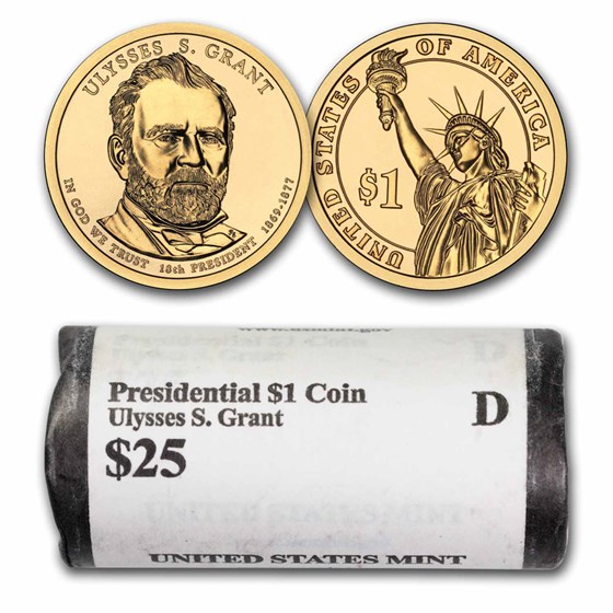 2011-D Ulysses S. Grant 25-Coin Presidential Dollar Roll BU 2011-D Ulysses S. Grant 25-Coin Presidential Dollar Roll BU