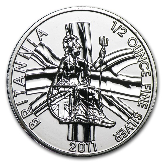 2011 Great Britain 1/2 oz Silver Britannia BU 2011 Great Britain 1/2 oz Silver Britannia BU