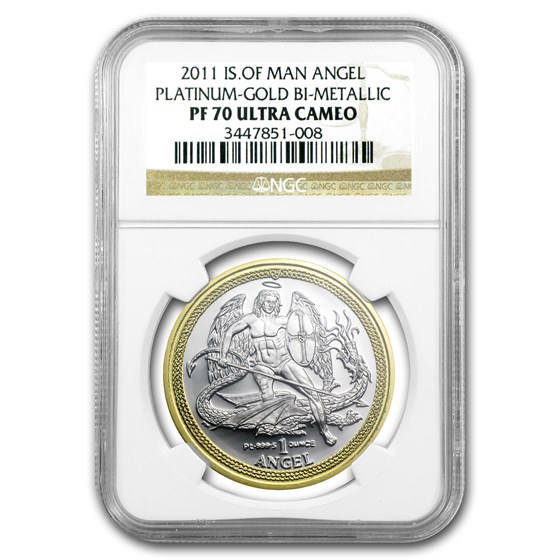 2011 Isle of Man Bi-Metallic Angel Plat/Gold PF-70 NGC 2011 Isle of Man Bi-Metallic Angel Plat/Gold PF-70 NGC