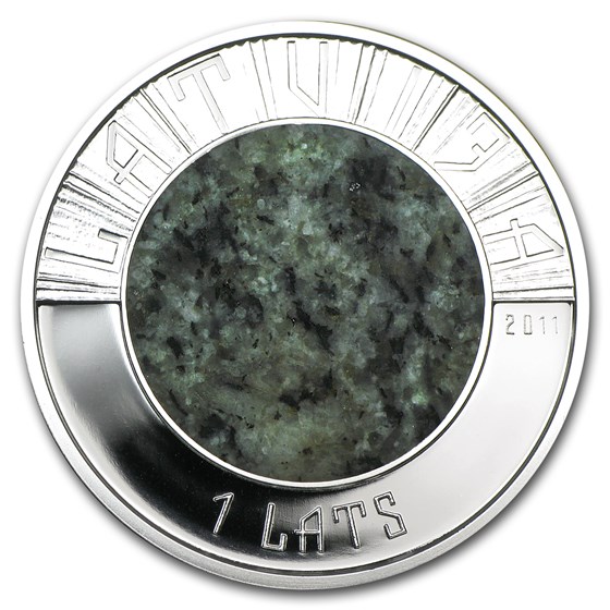 2011 Latvia Silver & Granite 1 Lats Proof 2011 Latvia Silver & Granite 1 Lats Proof