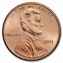 2011 Lincoln Cent BU (Red)