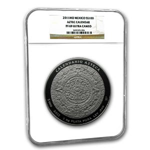 2011 Mexico 1 kilo Silver Aztec Calendar PF-69 NGC