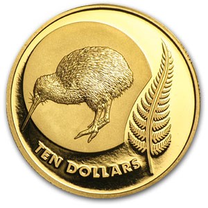 2011 New Zealand 1/4 oz Proof Gold Kiwi & Fern 2011 New Zealand 1/4 oz Proof Gold Kiwi & Fern