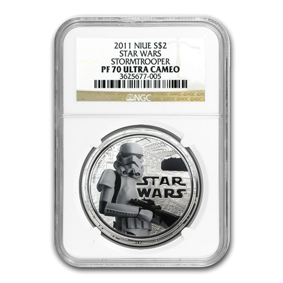 2011 Niue 1 oz Silver $2 Star Wars Stormtrooper PF-70 NGC 2011 Niue 1 oz Silver $2 Star Wars Stormtrooper PF-70 NGC