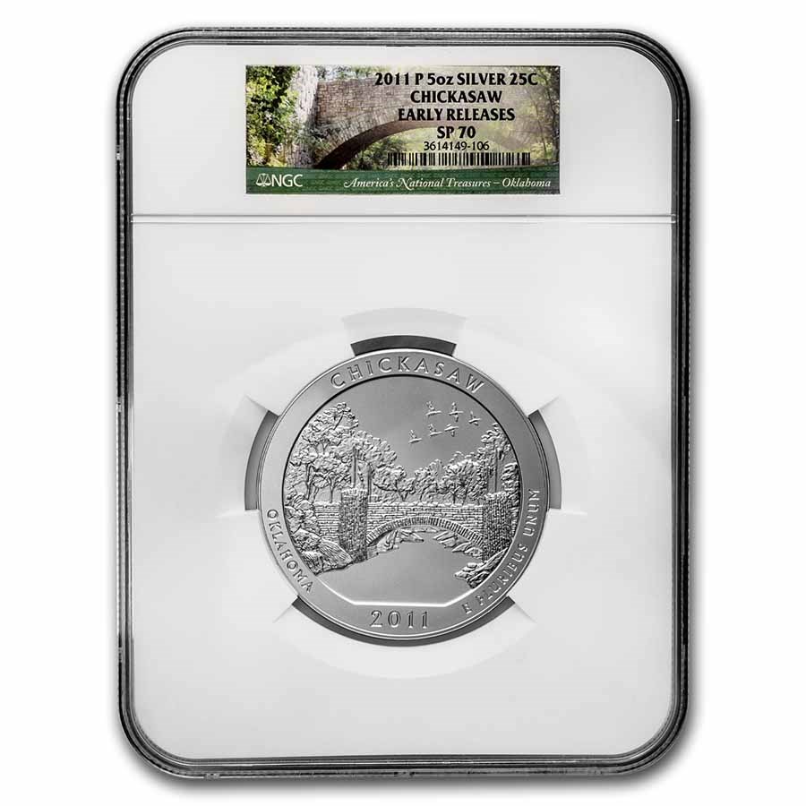 2011-P 5 oz Silver ATB Chickasaw SP-70 NGC (Early Release)