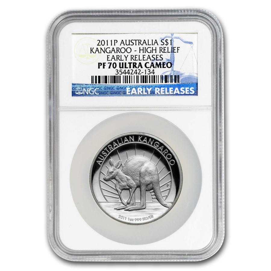 2011-P Australia 1 oz Silver Kangaroo PF-70 NGC (HR, ER)