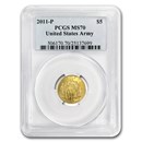 2011-P Gold $5 Commem Army MS-70 PCGS