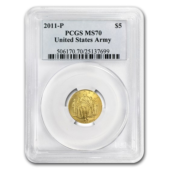 2011-P Gold $5 Commem Army MS-70 PCGS 2011-P Gold $5 Commem Army MS-70 PCGS