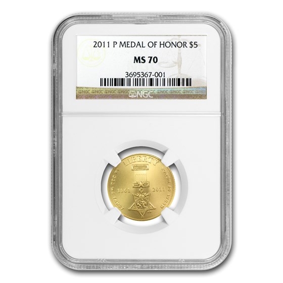 2011-P Gold $5 Commem Medal of Honor MS-70 NGC 2011-P Gold $5 Commem Medal of Honor MS-70 NGC