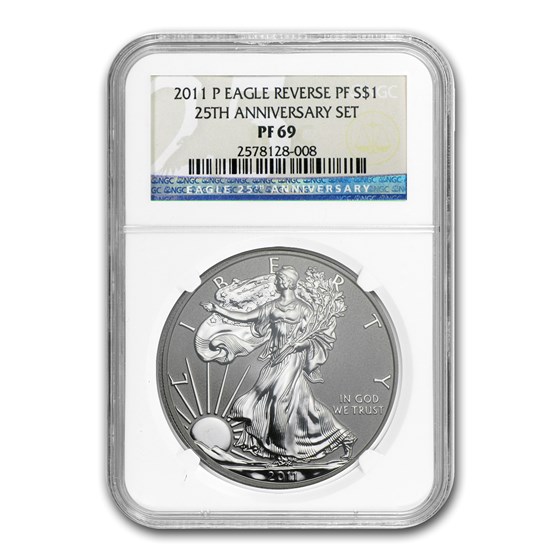 2011-P Reverse Proof Silver Eagle PF-69 NGC (25th Anniv) 2011-P Reverse Proof Silver Eagle PF-69 NGC (25th Anniv)