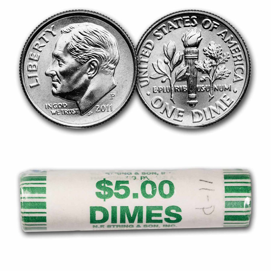 2011-P Roosevelt Dime 50-Coin Roll BU