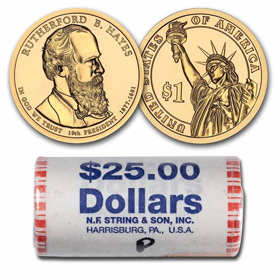 2011-P Rutherford B. Hayes 25-Coin Presidential Dollar Roll BU 2011-P Rutherford B. Hayes 25-Coin Presidential Dollar Roll BU
