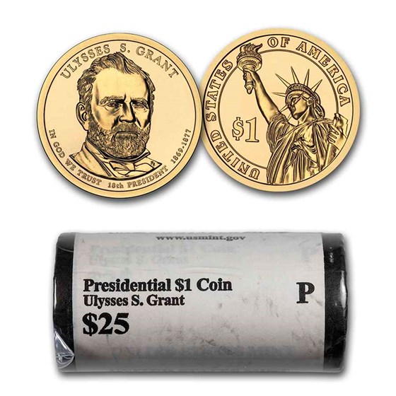 2011-P Ulysses S. Grant Presidential Dollar 25-Coin Roll BU 2011-P Ulysses S. Grant Presidential Dollar 25-Coin Roll BU
