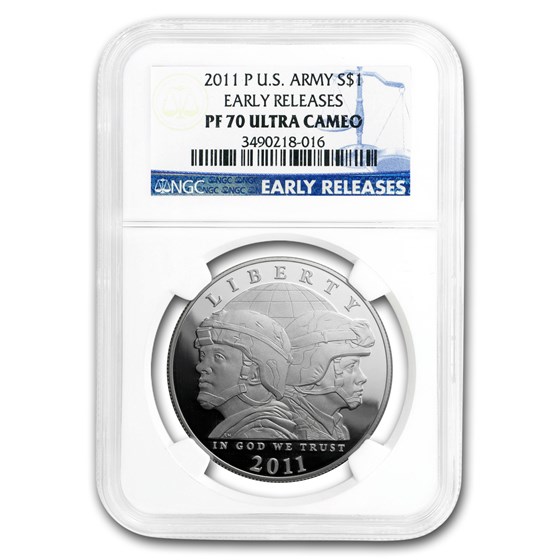 2011-P United States Army $1 Silver Commem PF-70 NGC (ER) 2011-P United States Army $1 Silver Commem PF-70 NGC (ER)