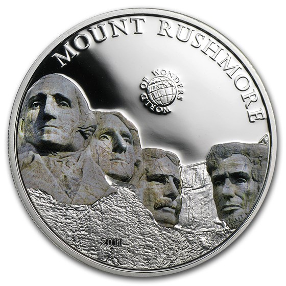 2011 Palau Proof Silver $5 World of Wonders Mount Rushmore 2011 Palau Proof Silver $5 World of Wonders Mount Rushmore