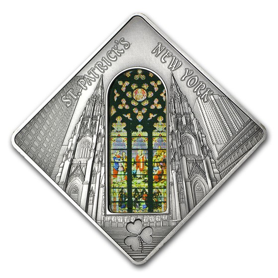 2011 Palau Silver $10 Holy Windows St Patrick's Cathedral