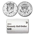 2011-P&D Kennedy Half Dollar 20-Coin 2 Rolls Set (Mint Wrapped)