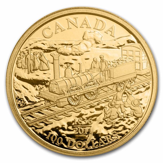 Buy 2011 RCM Pf Gold $100 Canada's 1st Railway Train (No Box/COA) | APMEX