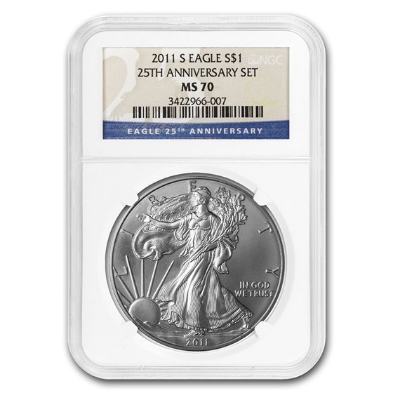 2011-S American Silver Eagle MS-70 NGC (25th Anniv) 2011-S American Silver Eagle MS-70 NGC (25th Anniv)