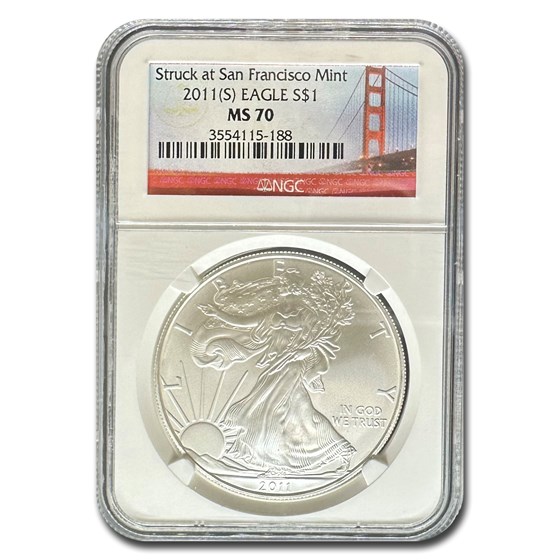 2011-S American Silver Eagle MS-70 NGC (25th Anniv) 2011-S American Silver Eagle MS-70 NGC (25th Anniv)