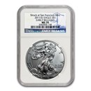 2011 (S) American Silver Eagle MS-70 NGC (ER, Blue Label)